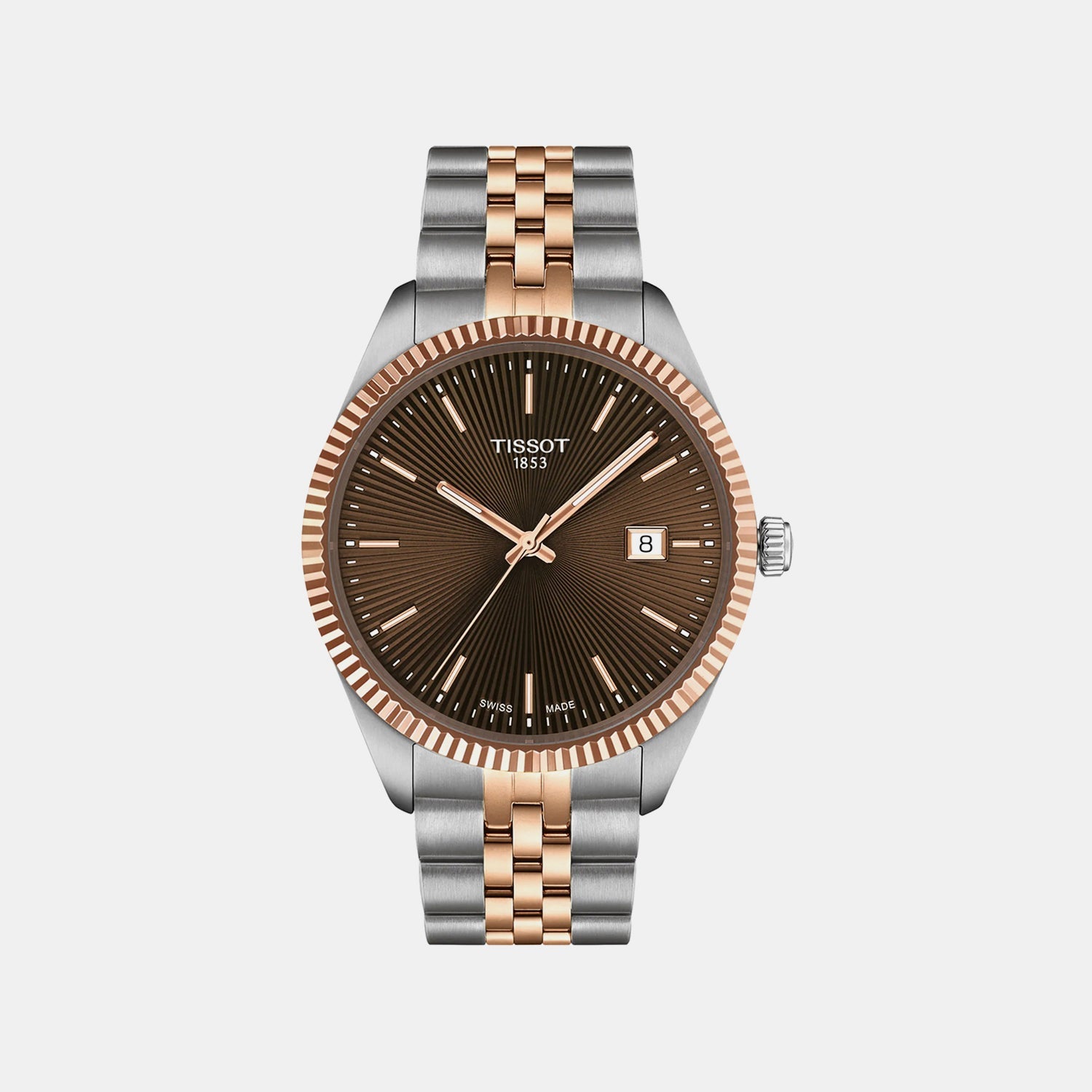 Ballade Men Quartz Brown Dial Analog Stainless Steel Watch T1564102229101