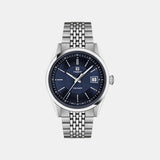 Classic Traditional Men Automatic Blue Dial Analog Stainless Steel Watch T1574071104100