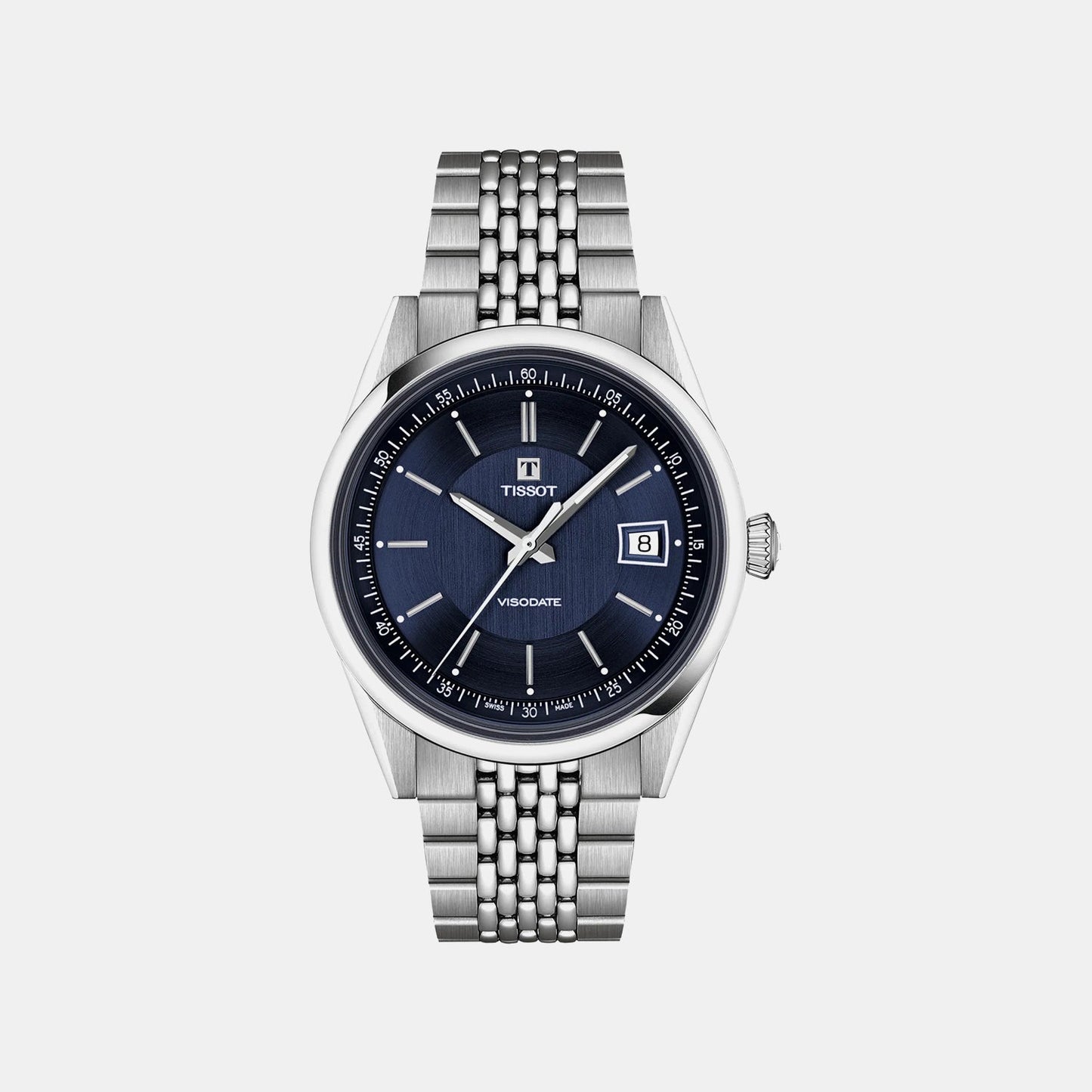 Classic Traditional Men Automatic Blue Dial Analog Stainless Steel Watch T1574071104100