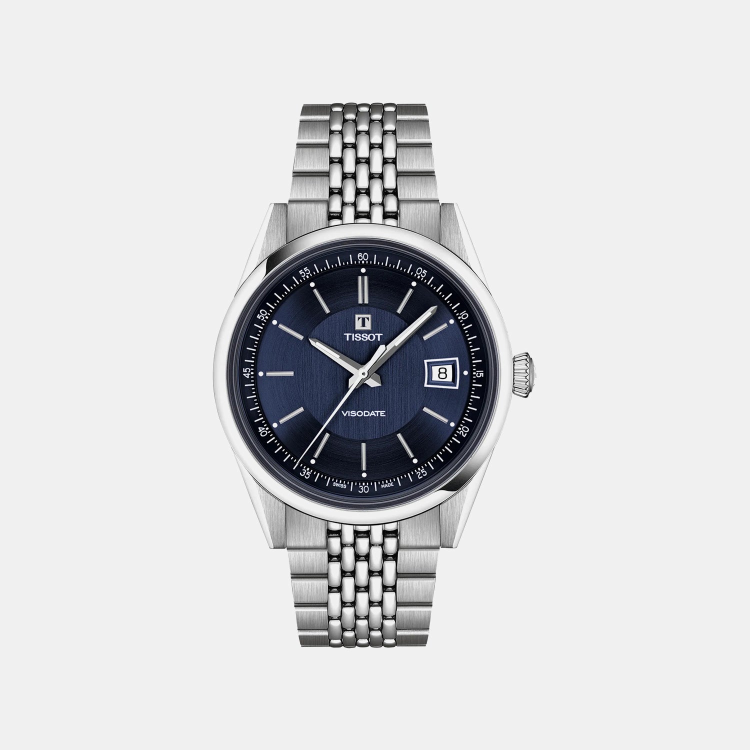 Classic Traditional Men Automatic Blue Dial Analog Stainless Steel Watch T1574071104100