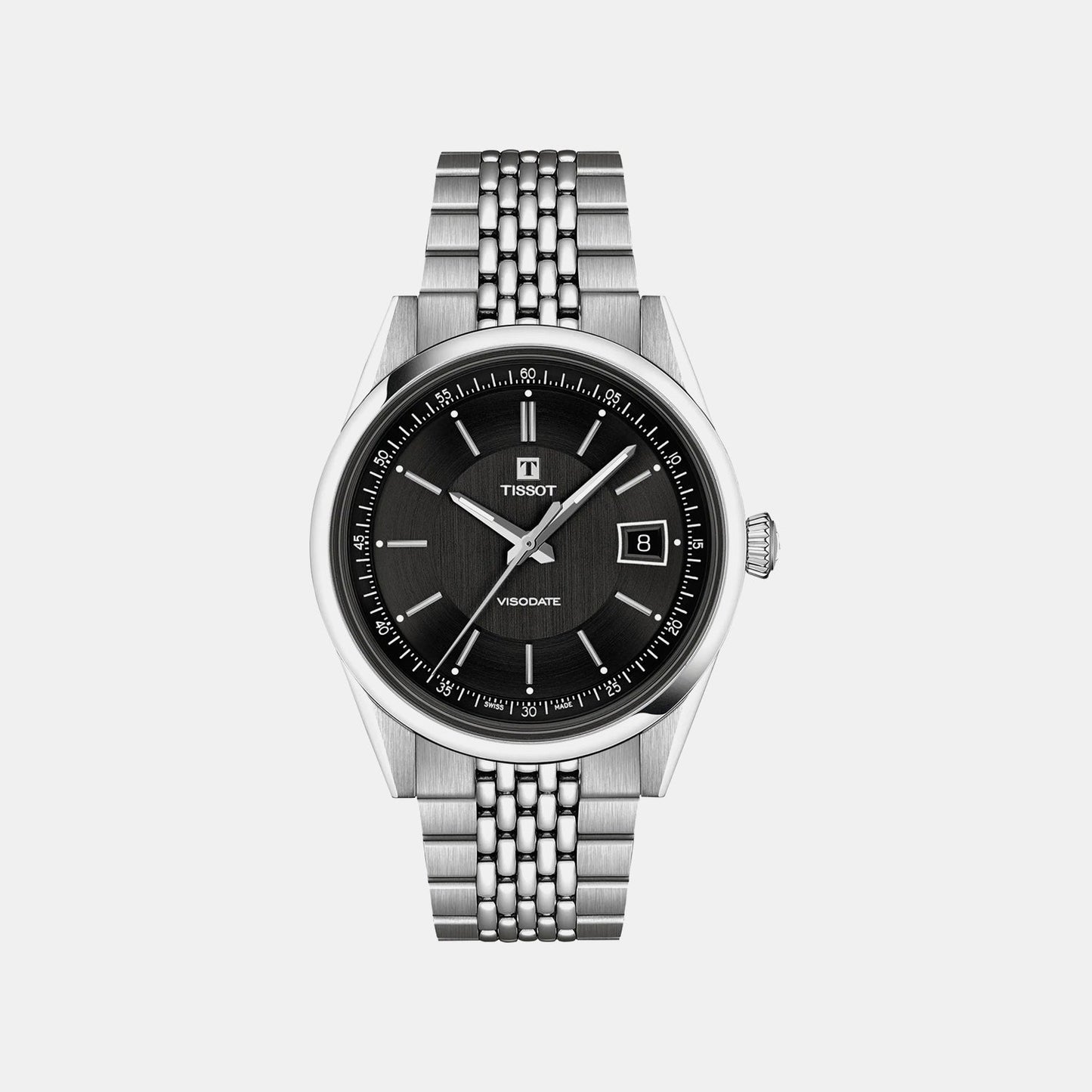 Visodate Men Automatic Black Dial Analog Stainless Steel Watch T1574071105100