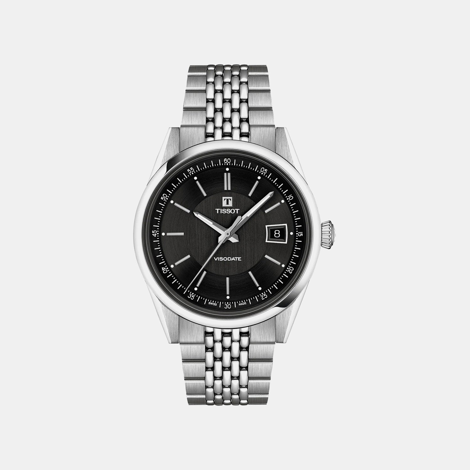 Visodate Men Automatic Black Dial Analog Stainless Steel Watch T1574071105100