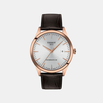 Classic Dream Men Automatic Silver Dial Analog Leather Watch T1584073603100