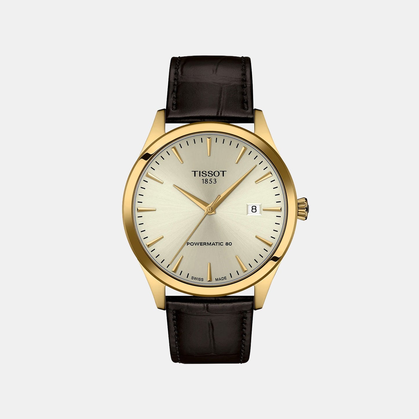 Classic Dream Men Automatic Ivory Dial Analog Leather Watch T1584073626100