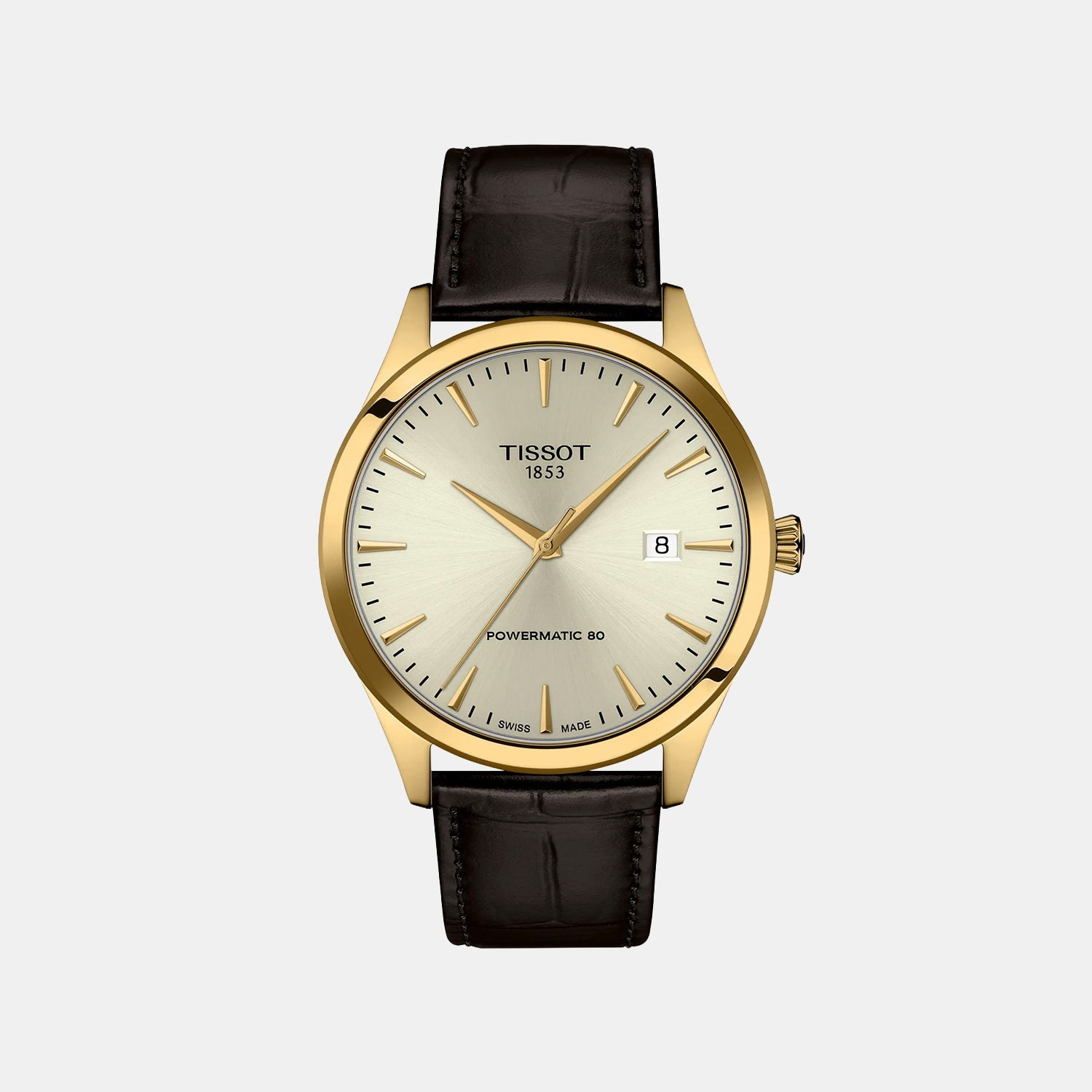 Classic Dream Men Automatic Ivory Dial Analog Leather Watch T1584073626100
