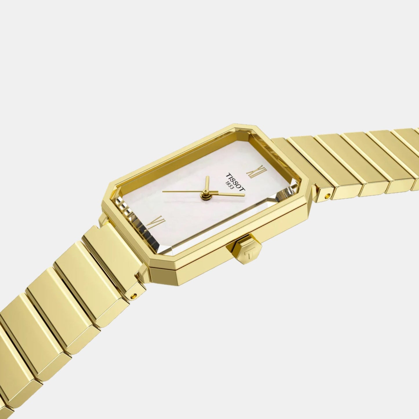 Classic Contemporary Women Quartz Gold Dial Analog Stainless Steel Watch T1601103311300
