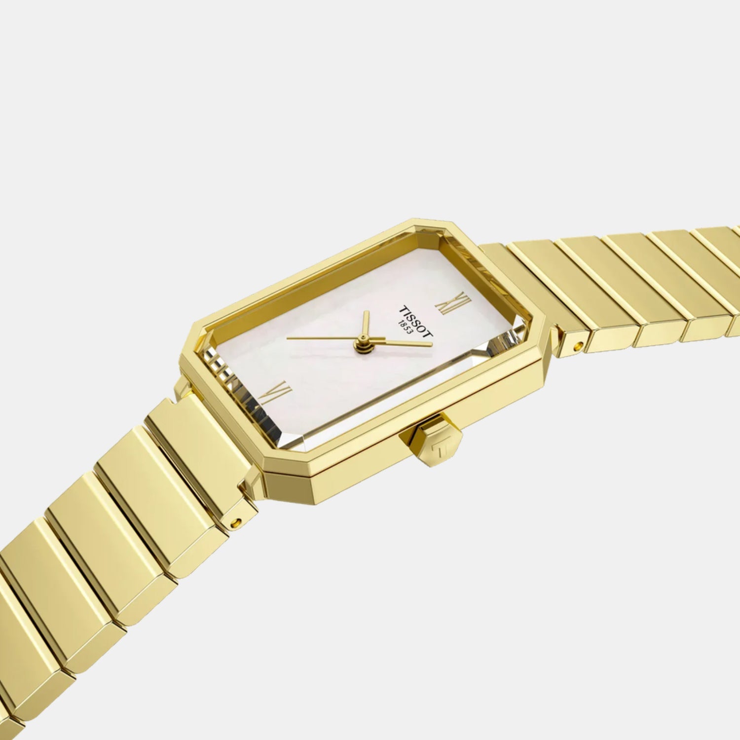 Classic Contemporary Women Quartz Gold Dial Analog Stainless Steel Watch T1601103311300