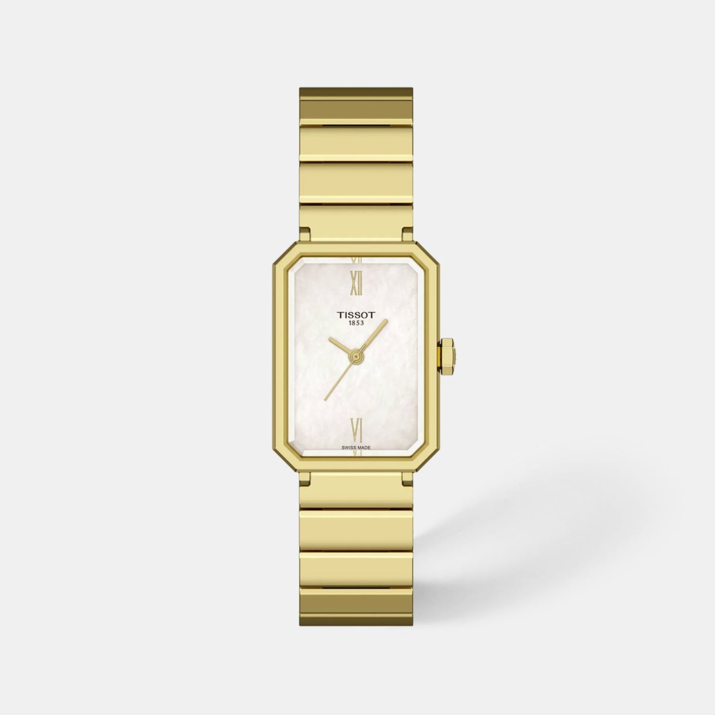 Classic Contemporary Women Quartz Gold Dial Analog Stainless Steel Watch T1601103311300