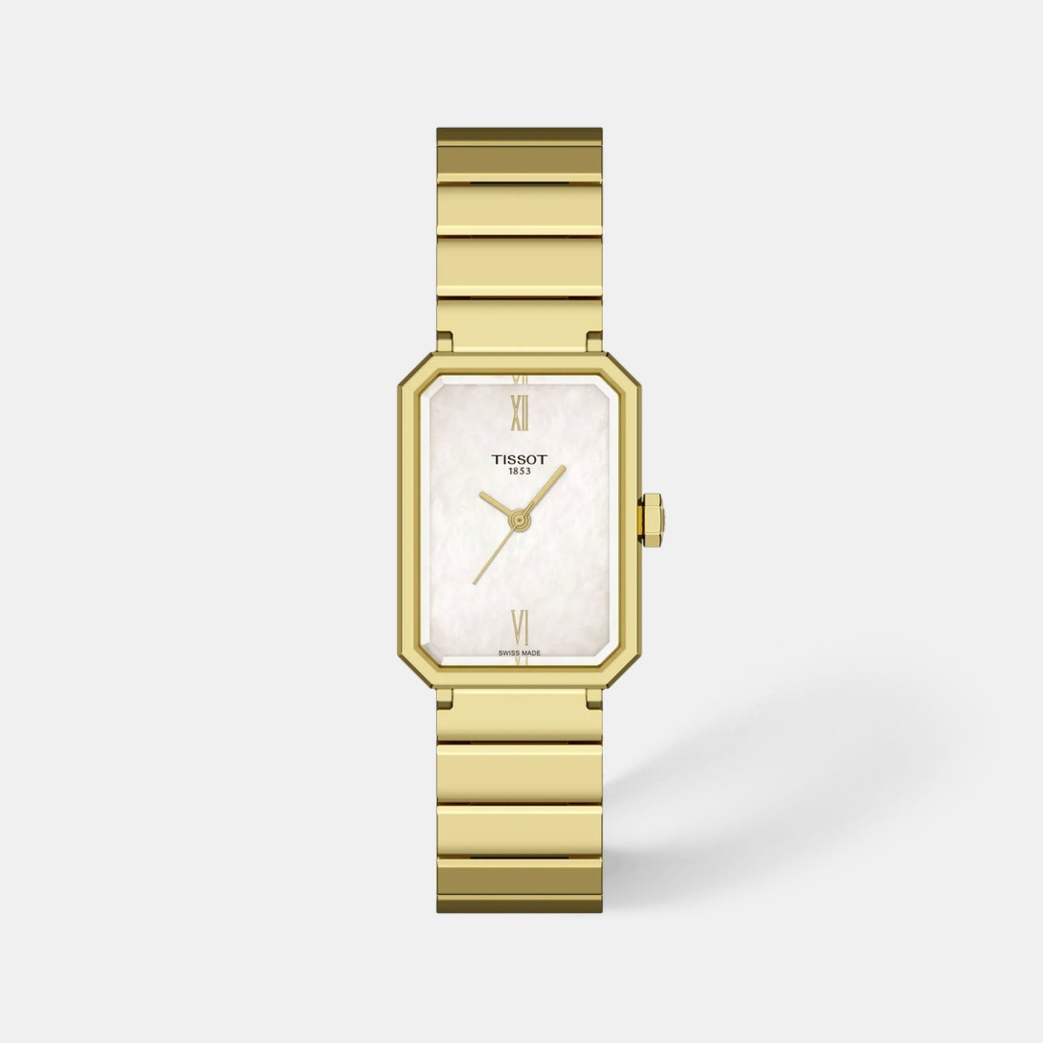 Classic Contemporary Women Quartz Gold Dial Analog Stainless Steel Watch T1601103311300