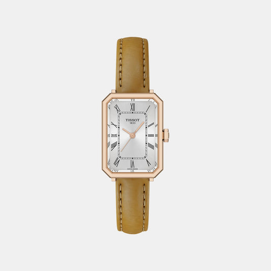SRV Women Quartz Silver Dial Analog Leather Watch T1601103603300