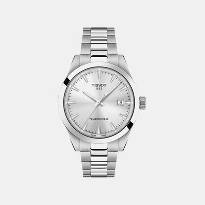Gentleman 38mm Men Automatic Silver Dial Analog Stainless Steel Watch T1658071103100