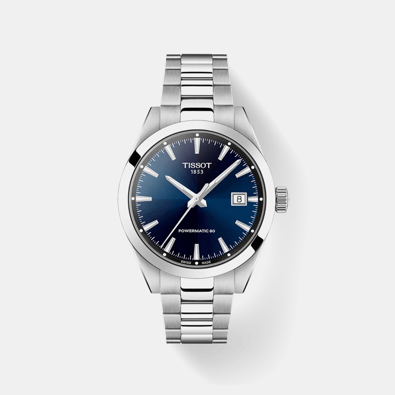 Gentleman 38mm Men Automatic Blue Dial Analog Stainless Steel Watch T1658071104100