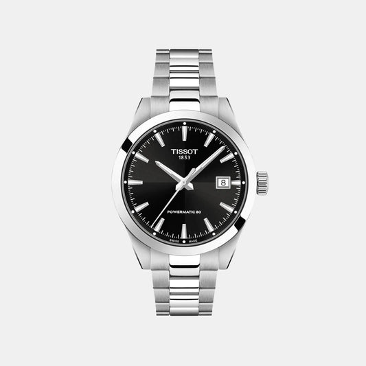 Gentlemen 38mm Men Automatic Black Dial Analog Stainless Steel Watch T1658071105100