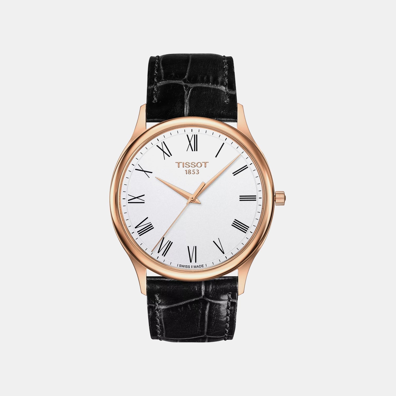 T-Gold Men Quartz Silver Dial Analog Leather Watch T9264107601300