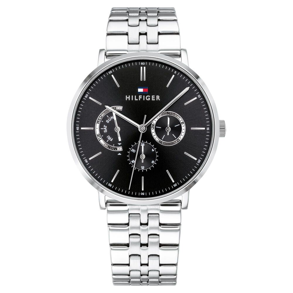 Tommy Hilfiger Quartz Analog Black Dial Stainless Steel Strap Watch for Men-NCTH1710373W