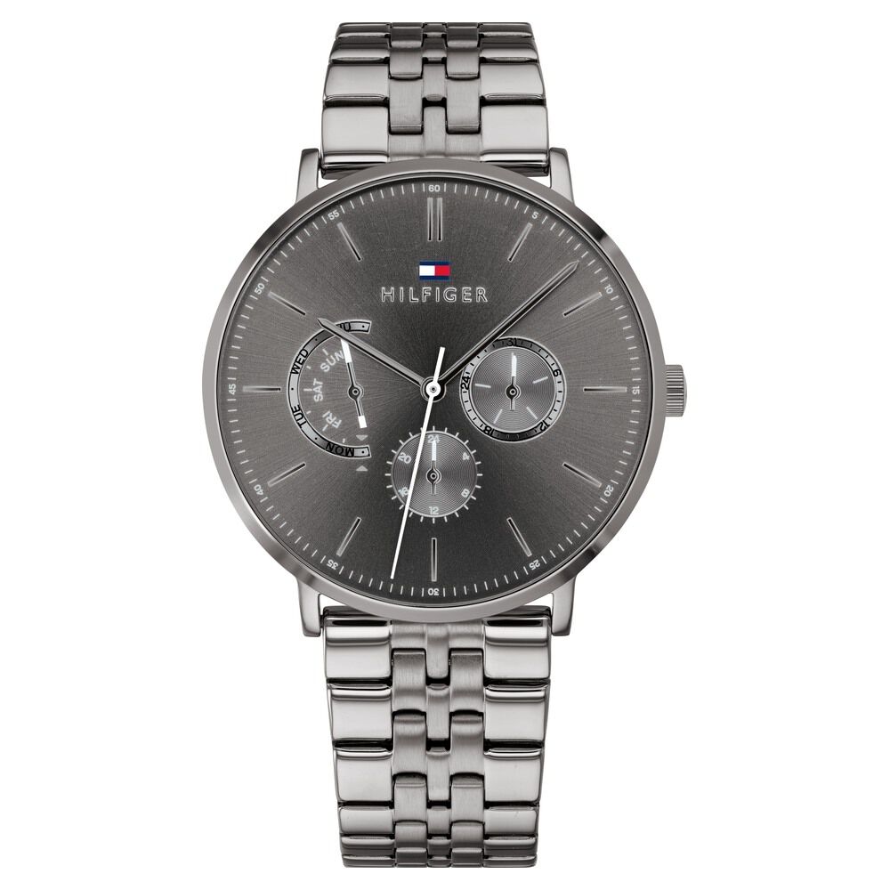 Tommy Hilfiger Quartz Analog Grey Dial Stainless Steel Strap Watch for Men-NETH1710374