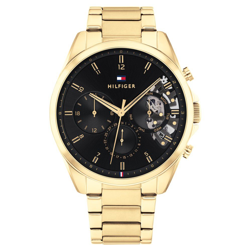 Tommy Hilfiger Black Dial Quartz Multifunction Watch for Men NETH1710447W