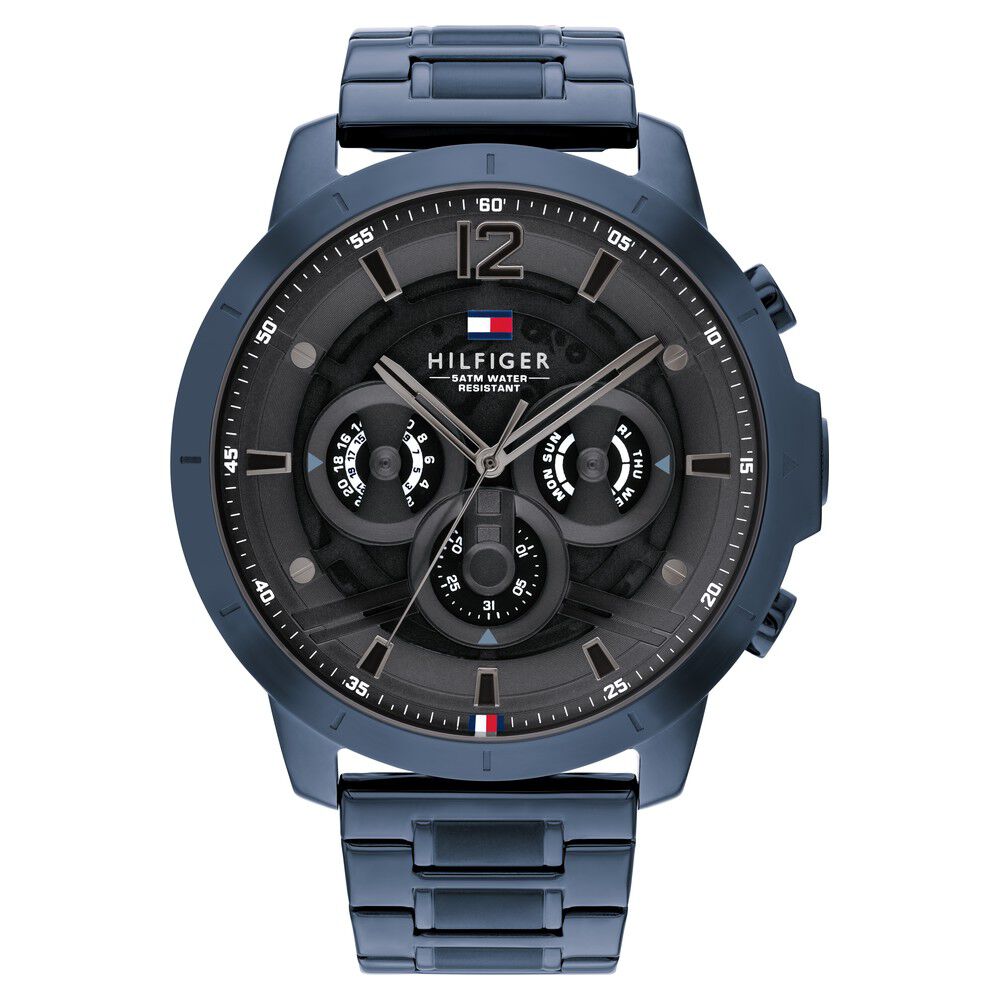 Tommy Hilfiger Quartz Multifunction Grey Dial Stainless Steel Strap Watch for Men-TH1710493