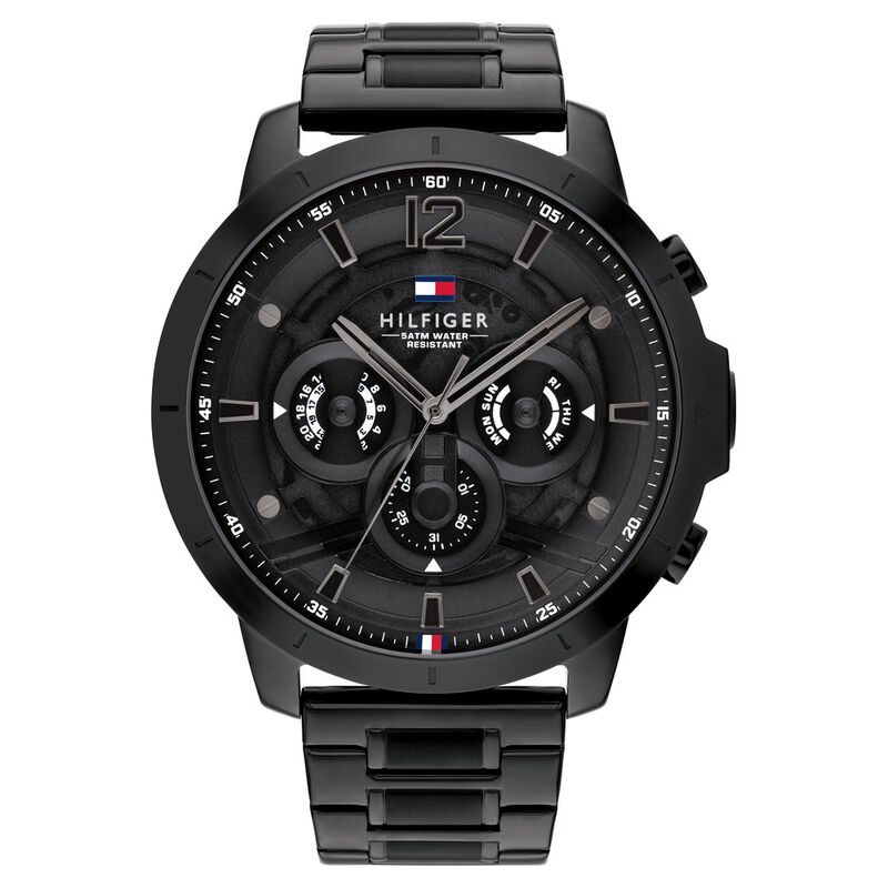 Tommy Hilfiger Quartz Multifunction Black Dial Stainless Steel Strap Watch For Men