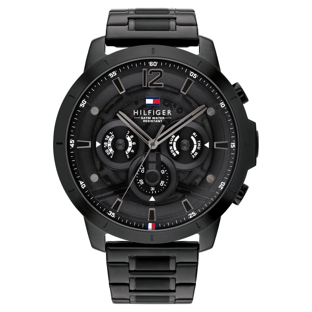 Tommy Hilfiger Multifunction Black Dial Stainless Steel Strap Watch for Men-NTTH1710494