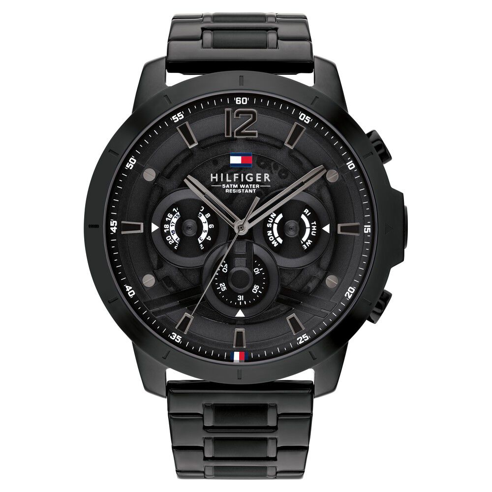 Tommy Hilfiger Quartz Multifunction Black Dial Stainless Steel Strap Watch for Men NETH1710494