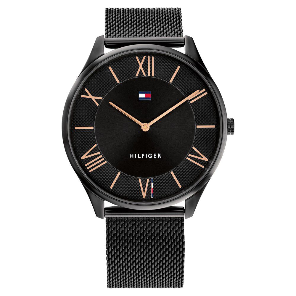 Tommy Hilfiger Black Dial Black Stainless Steel Strap Watch for Men-NTTH1710513