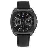 Tommy Hilfiger Quartz Multifunction Black Dial Black Leather Strap Watch for Men TH1710556W