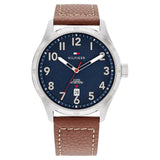 Tommy Hilfiger Quartz Analog with Date Blue dial Leather Strap Watch for Men TH1710559