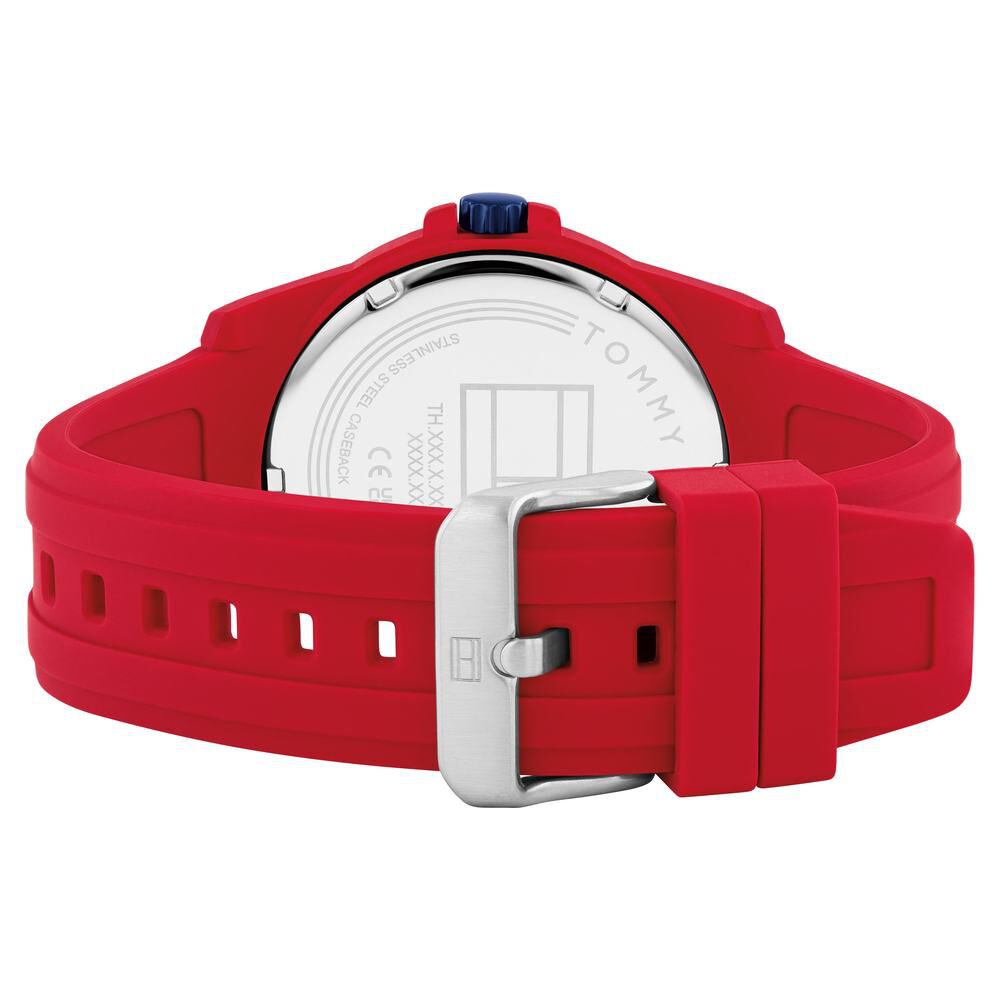 Tommy Hilfiger Quartz Analog Red Silicone Strap for Men-NTTH1710598W