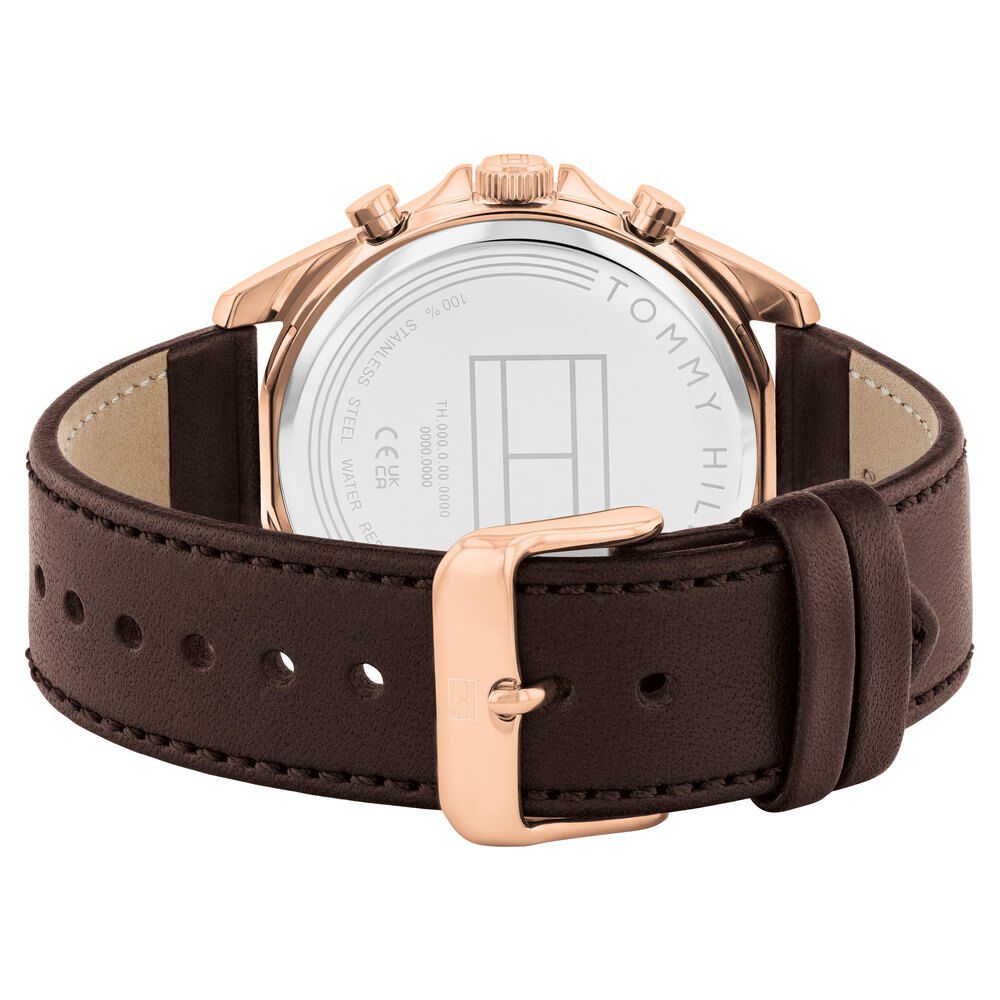 Tommy Hilfiger Multifunction Blue Dial Leather Strap Watch For Men TH1710645