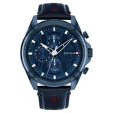 Tommy Hilfiger Multifunction Blue Dial Blue Color Leather Strap Watch For Men TH1710655