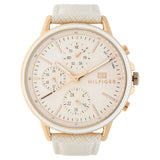 Tommy Hilfiger Quartz Analog With Day And Date Pink Dial Leather Strap Watch For Women