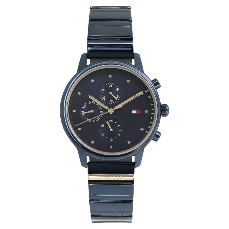 Tommy Hilfiger Quartz Multifunction Blue Dial Metal Strap Watch For Women