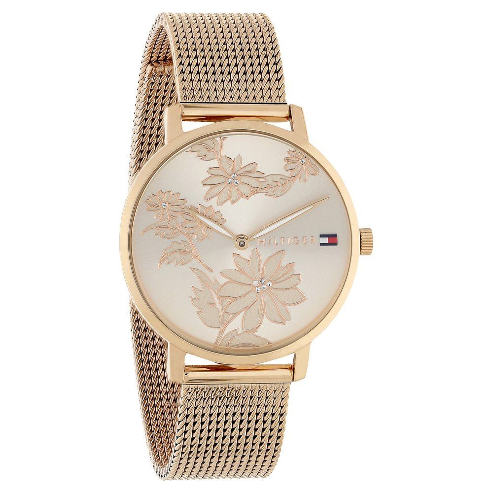 Tommy Hilfiger Quartz Analog Rose Gold Dial Stainless Steel Strap Watch for Women