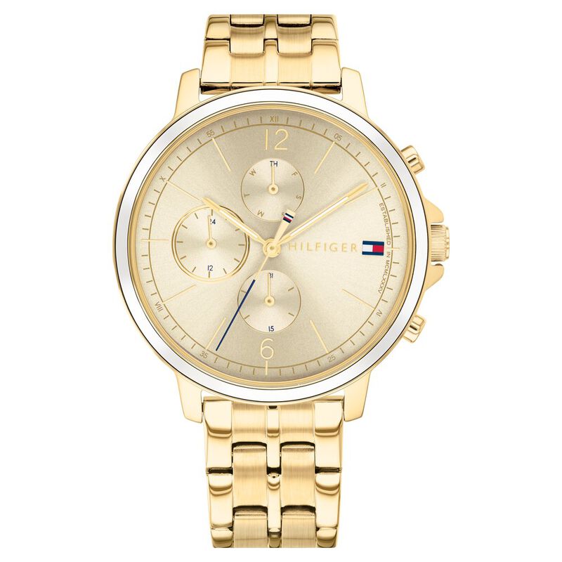 Tommy Hilfiger Champagne Dial Quartz Multifunction Watch For Women