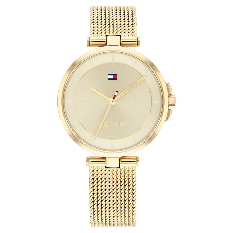 Tommy Hilfiger Quartz Analog Beige Dial Stainless Steel Strap Watch For Women