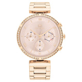 Tommy Hilfiger Quartz Multifunction Pink Dial Stainless Steel Strap Watch For Women