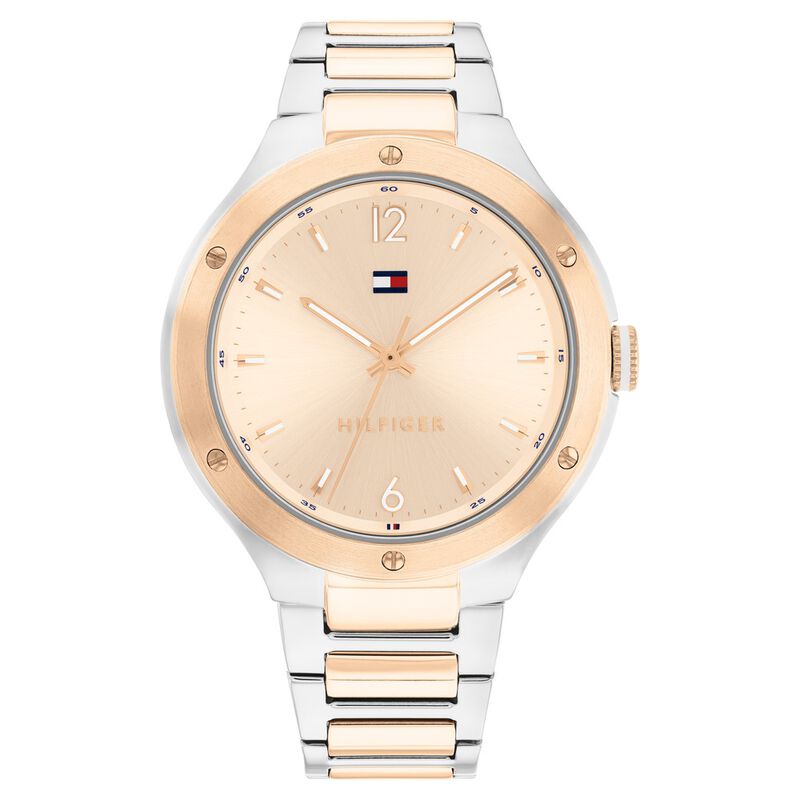 Tommy Hilfiger Quartz Analog Rose Gold Dial Stainless Steel Strap Watch For Women