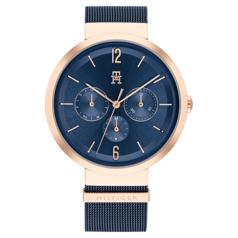 Tommy Hilfiger Quartz Analog Blue Dial Stainless Steel Strap Watch For Women