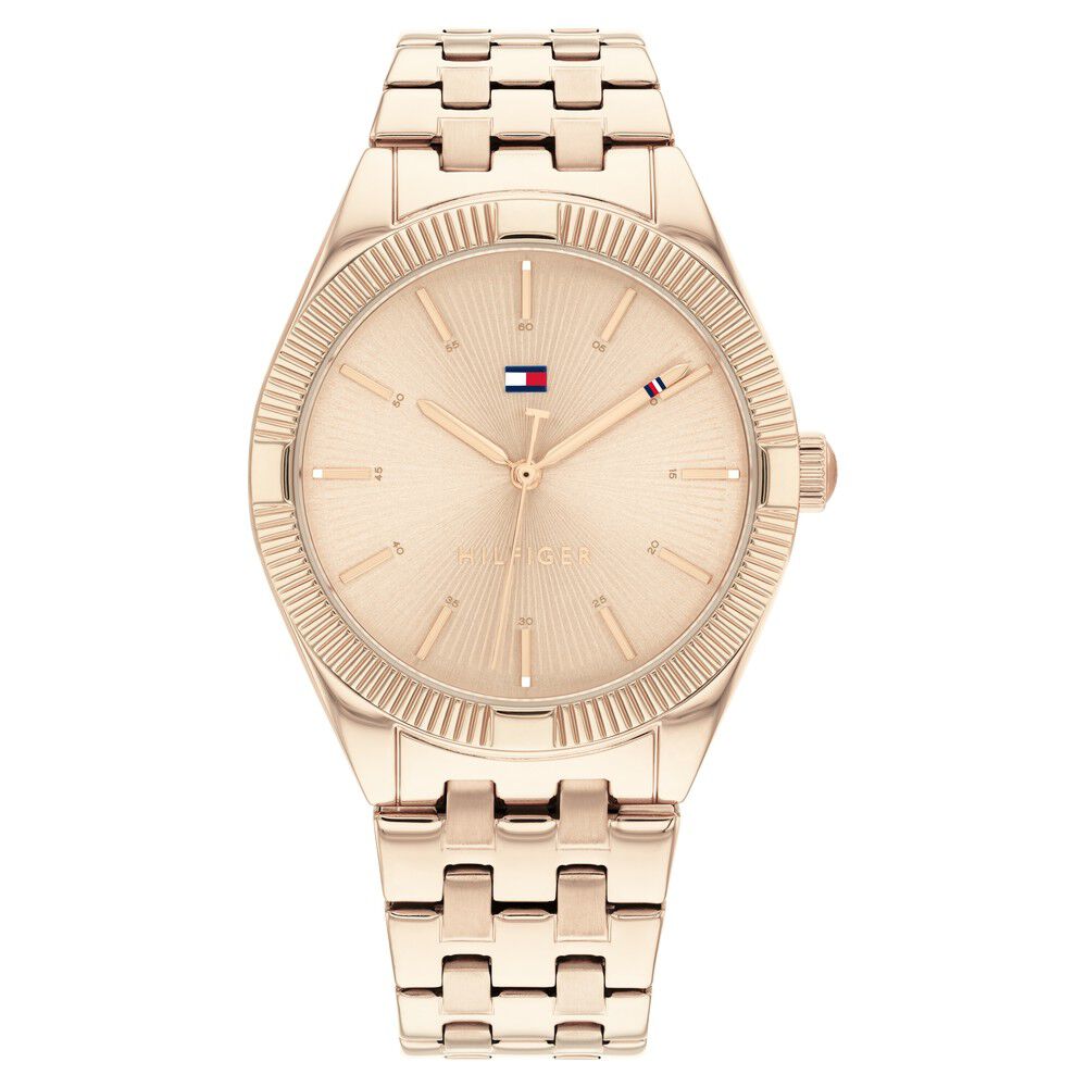 Tommy Hilfiger Quartz Analog Golden Dial Stainless Steel Strap Watch for Women TH1782551