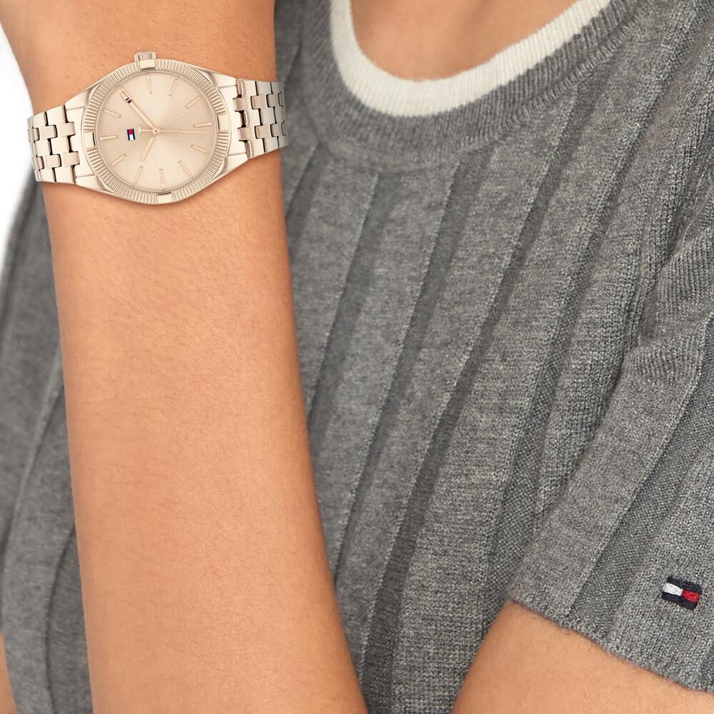 Tommy Hilfiger Quartz Analog Golden Dial Stainless Steel Strap Watch for Women TH1782551