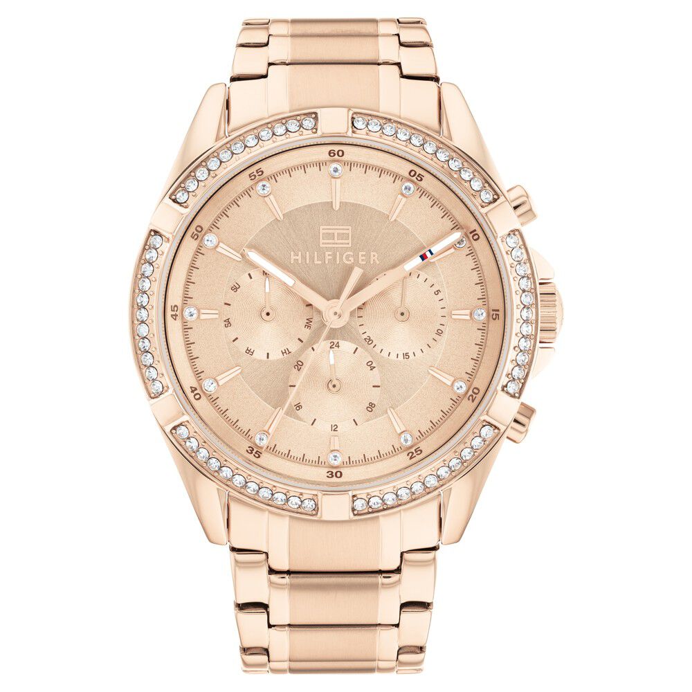 Tommy Hilfiger Quartz Analog Golden Dial Stainless Steel Strap Watch for Women NETH1782558