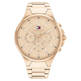 Tommy Hilfiger Gold Dial Golden Stainless Steel Strap Watch For Women