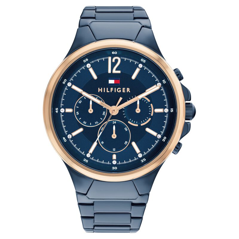 Tommy Hilfiger Blue Dial Blue Stainless Steel Strap Watch For Women