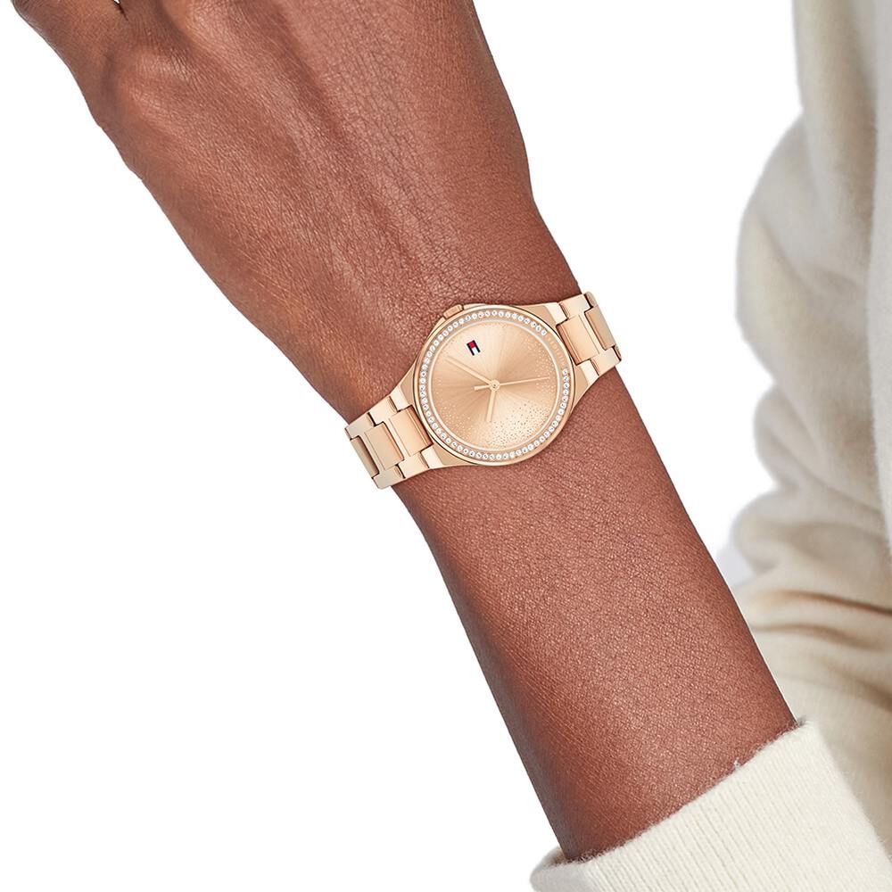 Tommy Hilfiger Quartz Analog Rose Gold Stainless Steel Strap For Women