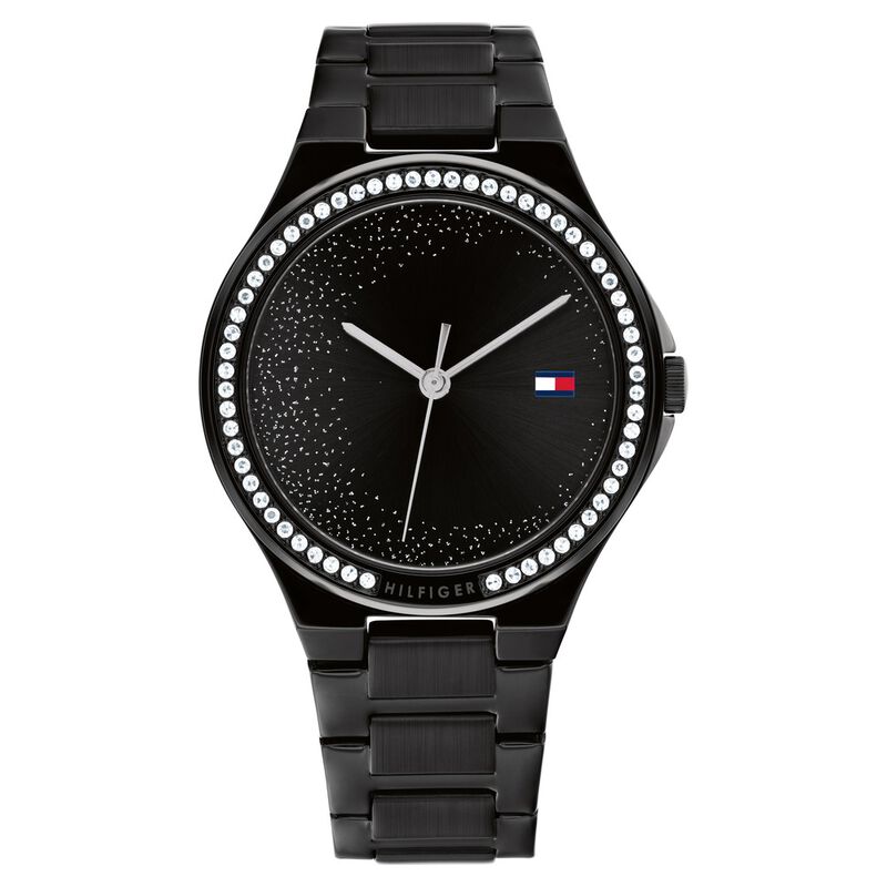 Tommy Hilfiger Quartz Analog Black Stainless Steel Strap For Women