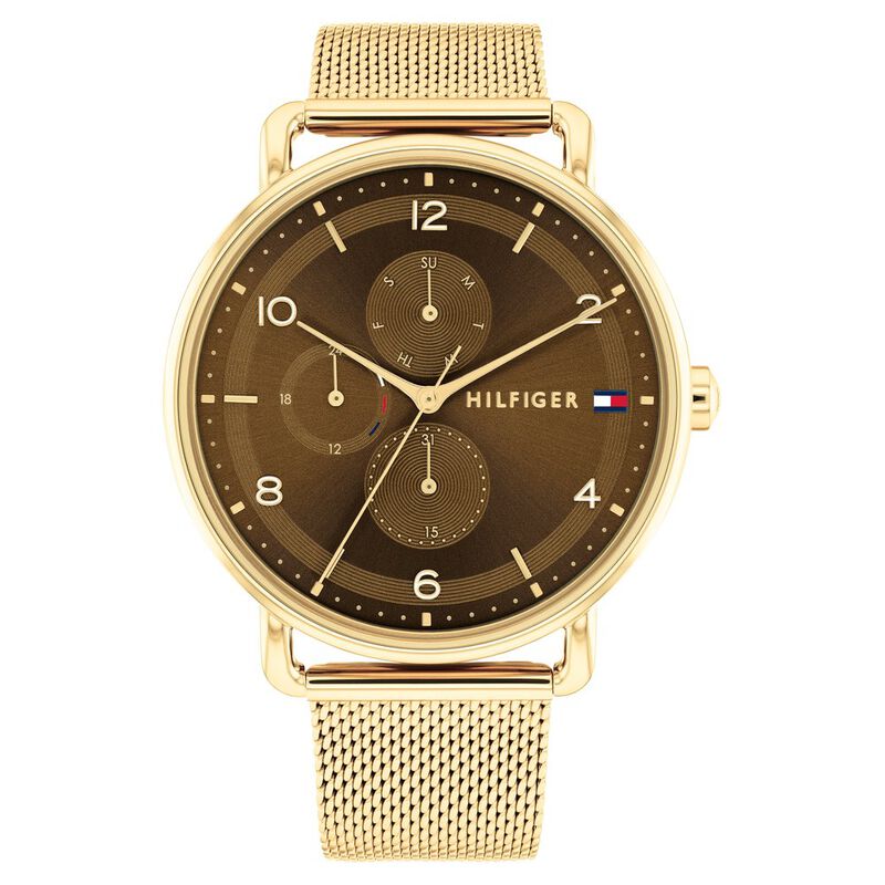 Tommy Hilfiger Quartz Multifunction Brown Stainless Steel Strap For Women