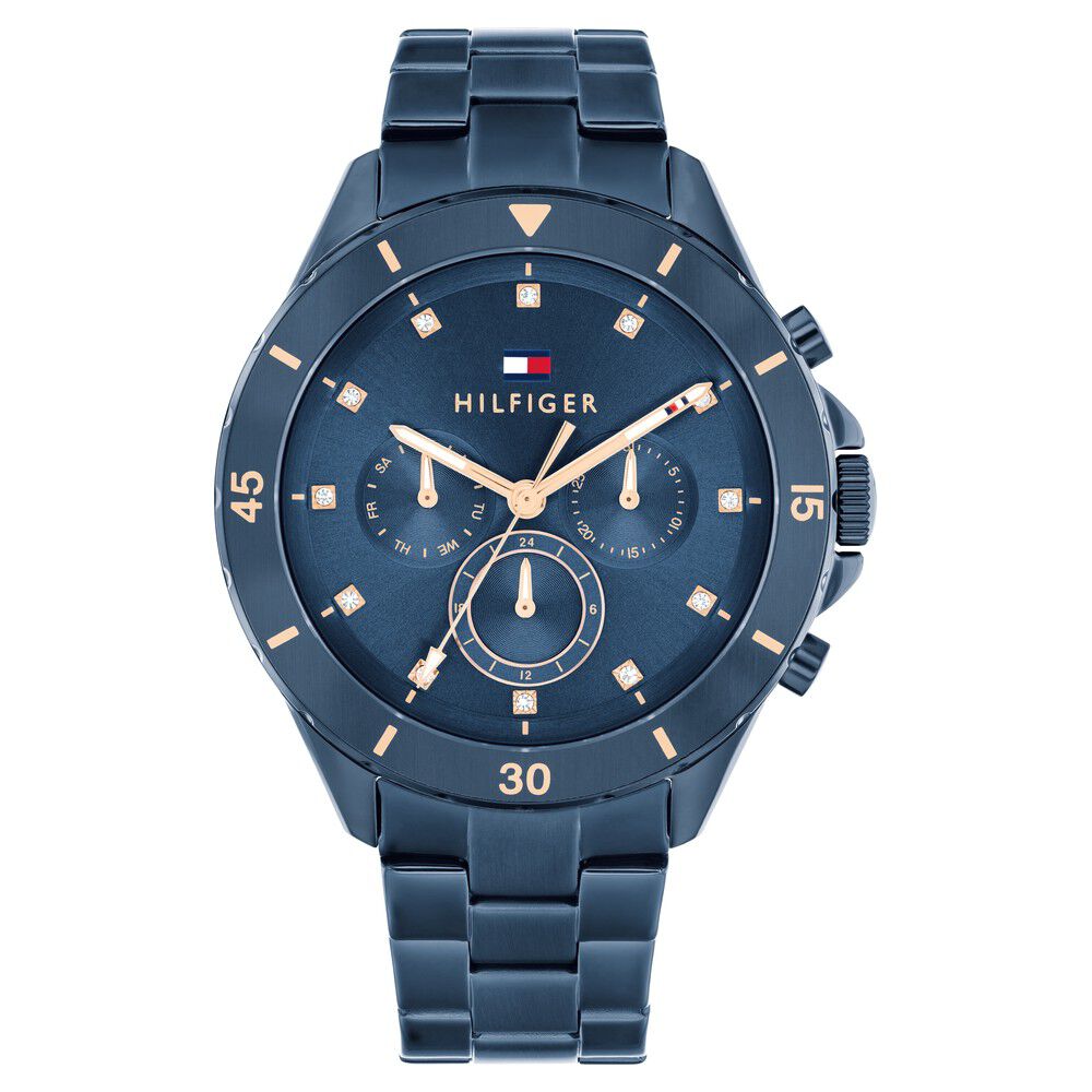 Tommy Hilfiger Multifunction Blue Dial Blue Color Stainless Steel Strap Watch For Women TH1782743