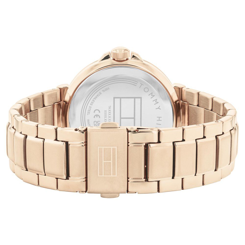 Tommy Hilfiger Multifunction Silver Dial Golden Color Stainless Steel Strap Watch For Women TH1782756