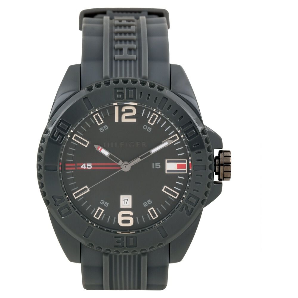 Tommy Hilfiger Quartz Analog Black Dial Plastic Strap Watch for Men-TH1791042J